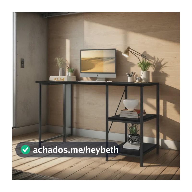 Escrivaninha Mesa Office Estilo Industrial 1.10 M Klm Store Preto