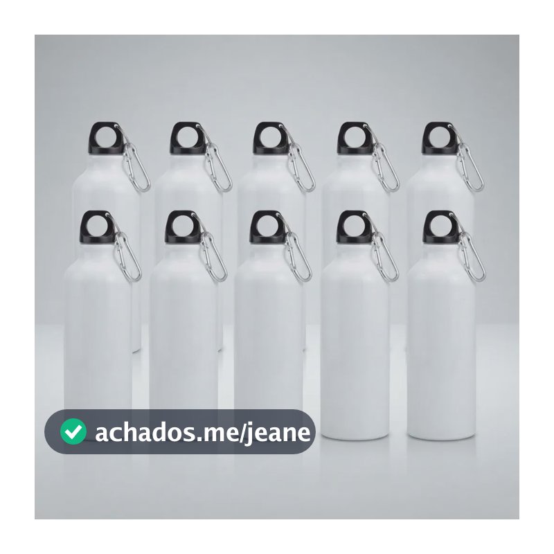 Kit 10 Garrafas Squeeze Água Aluminio P/ Sublimação 500ml Branco