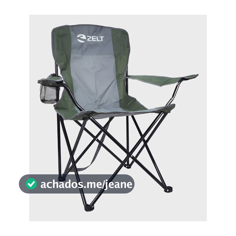 Cadeira Dobrável Araguaia Portátil 120kg Verde Com Alça E Porta Copo Para Camping Lazer Praia Pesca Viagens Passeios Zelt