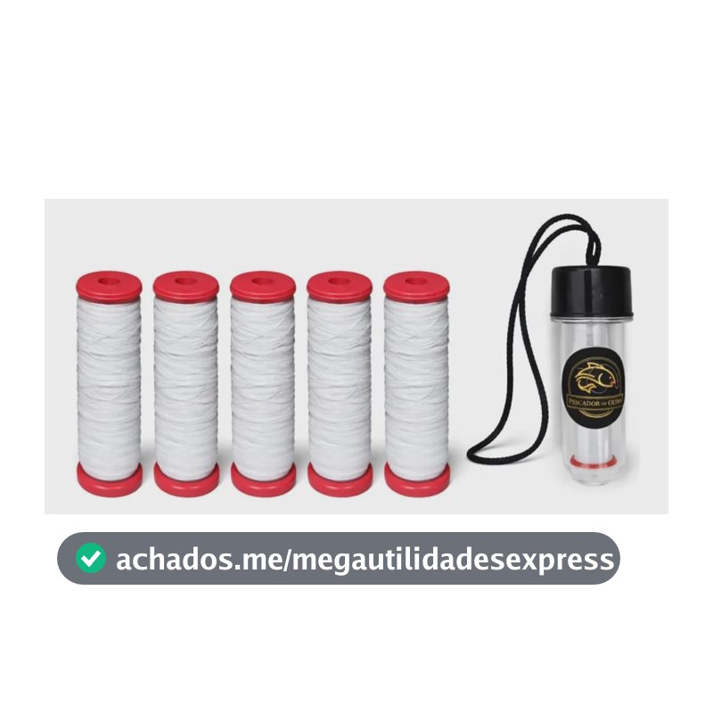 Kit 5 Linha Elástica Para Pesca Elastic Amarrar Isca 110m Branco