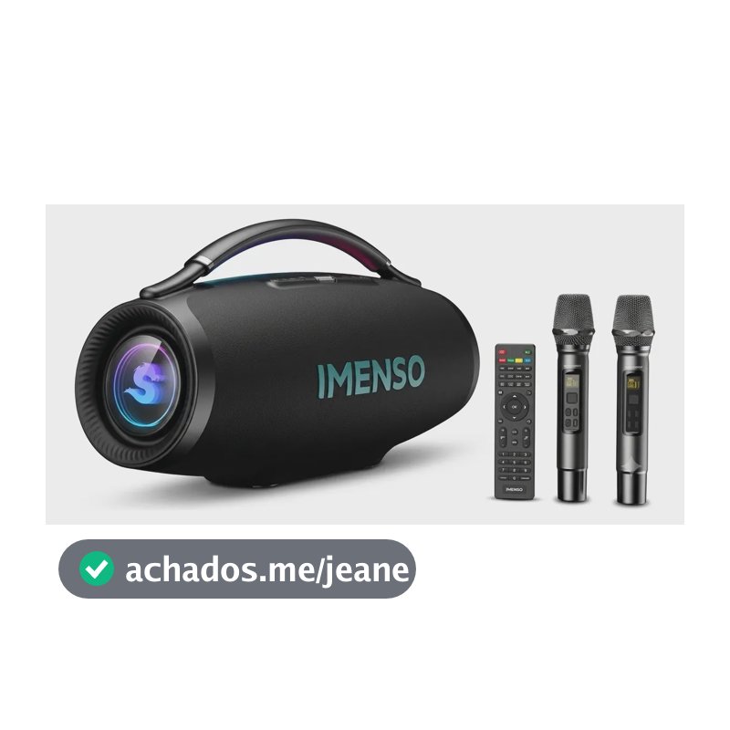 Caixa De Som Imenso X69a 500w Rms 45000mah Rgb Ipx6 2 Mic Preto 127/220v