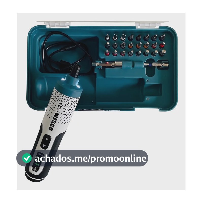 Parafusadeira A Bateria 3,6v C/ Estojo E 24 Acessórios Wesco - WS2001