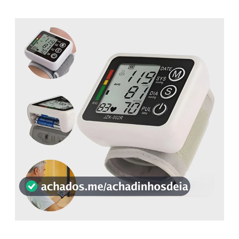Medidor Pressão Digital De Pulso Com Voz Monitor Inteligente Branco