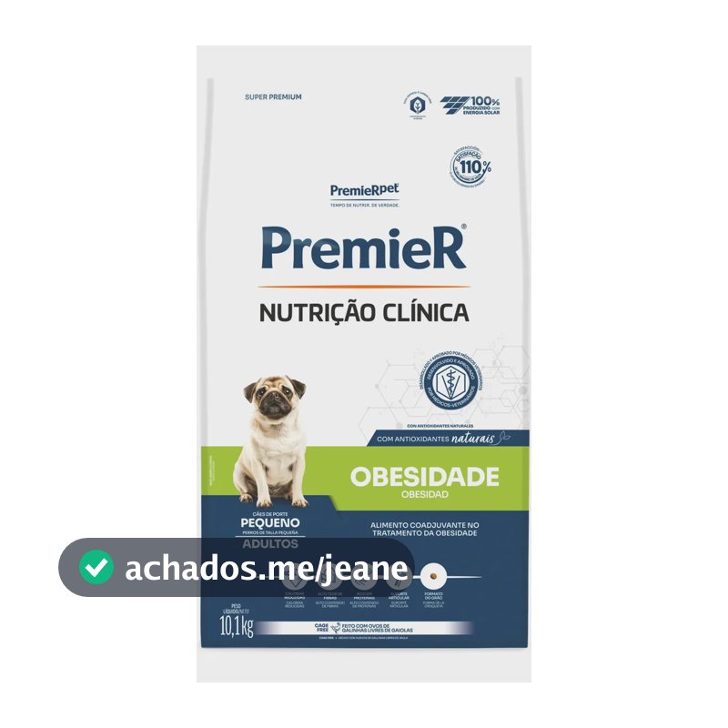 Ração Premier Obesidade para Cães Adultos Pequenos 10,1 kg
