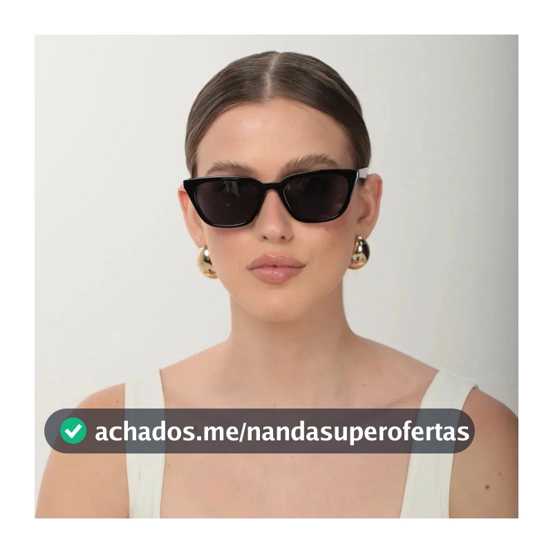 Óculos De Sol Feminino Blogueira Uv400 Stela - Ór Eyewear Cor Preto Desenho Gatinho