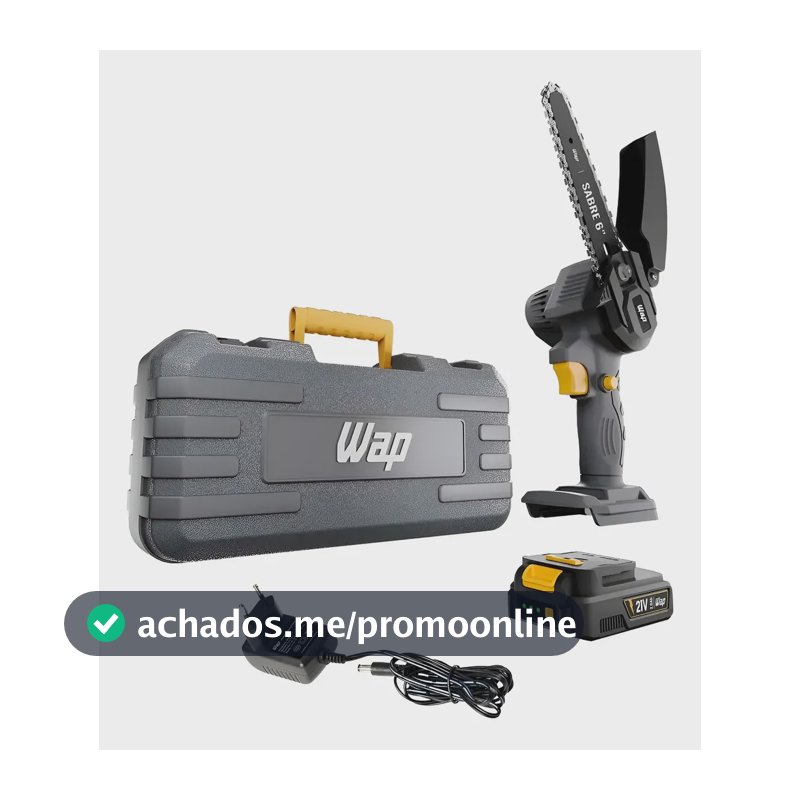 Motosserra Wap Portátil Poda E Corte K21 S01 Sabre A Bateria Cinza C/ Amarelo 127/220v