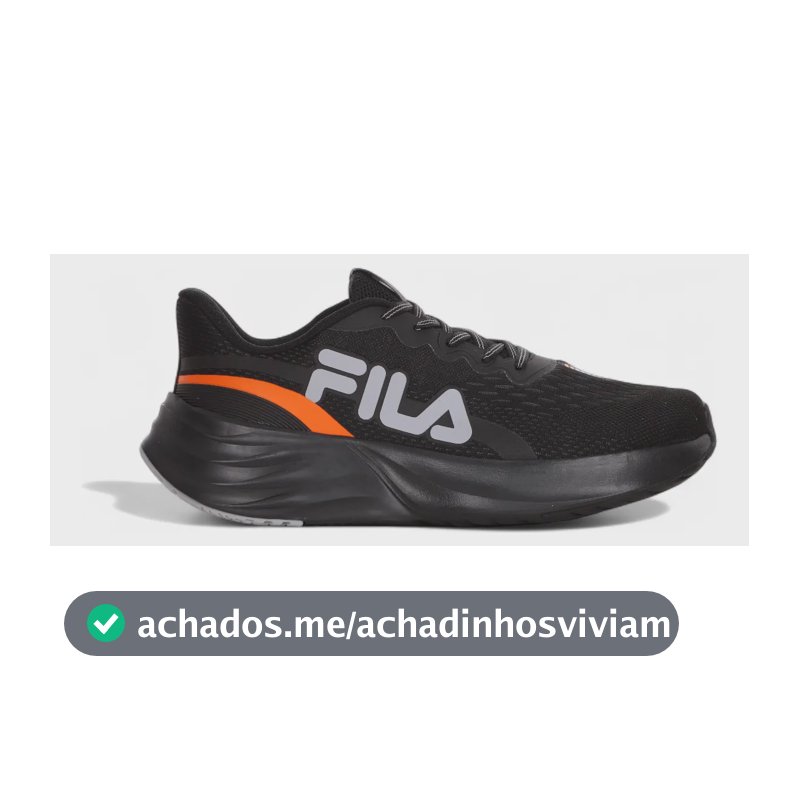 Tênis Fila Comet 2 Treino Leve Respirável Confortável Casual Preto-laranja-cinza 38 Br