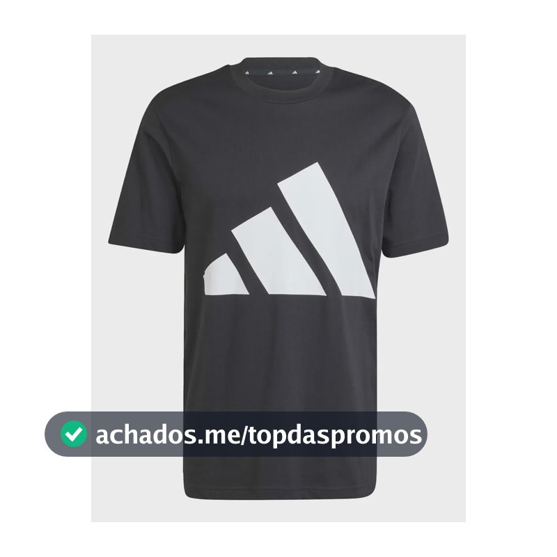 Camiseta Masculina Logotipo Essentials Grande adidas Preto Caveira P Liso