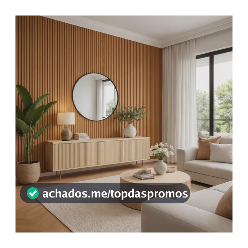 Kit 50 Placas Ripada Autocolante Decoração Parede 45x10cm Ripado Freijo