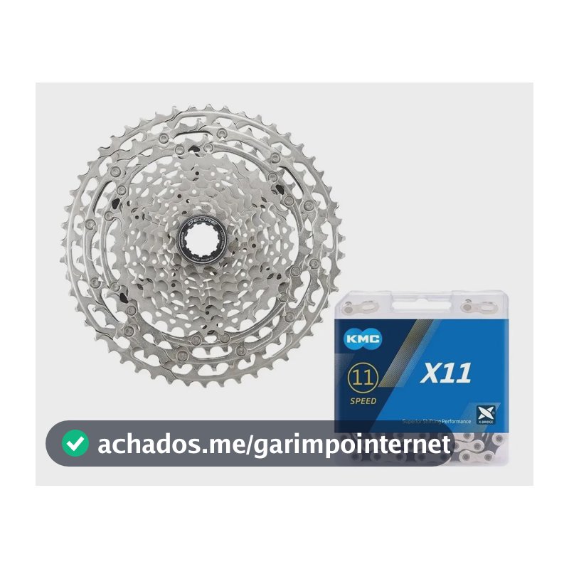 Cassete Shimano Deore M5100 11/51d + Corrente Kmc X11  - 11v Prateado