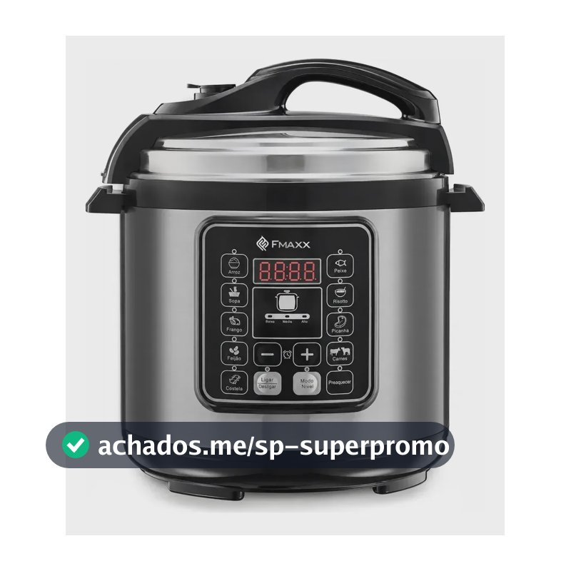 Panela De Pressão Elétrica Digital 6l, Fmaxx, Inox 1000w Cinza 60hz