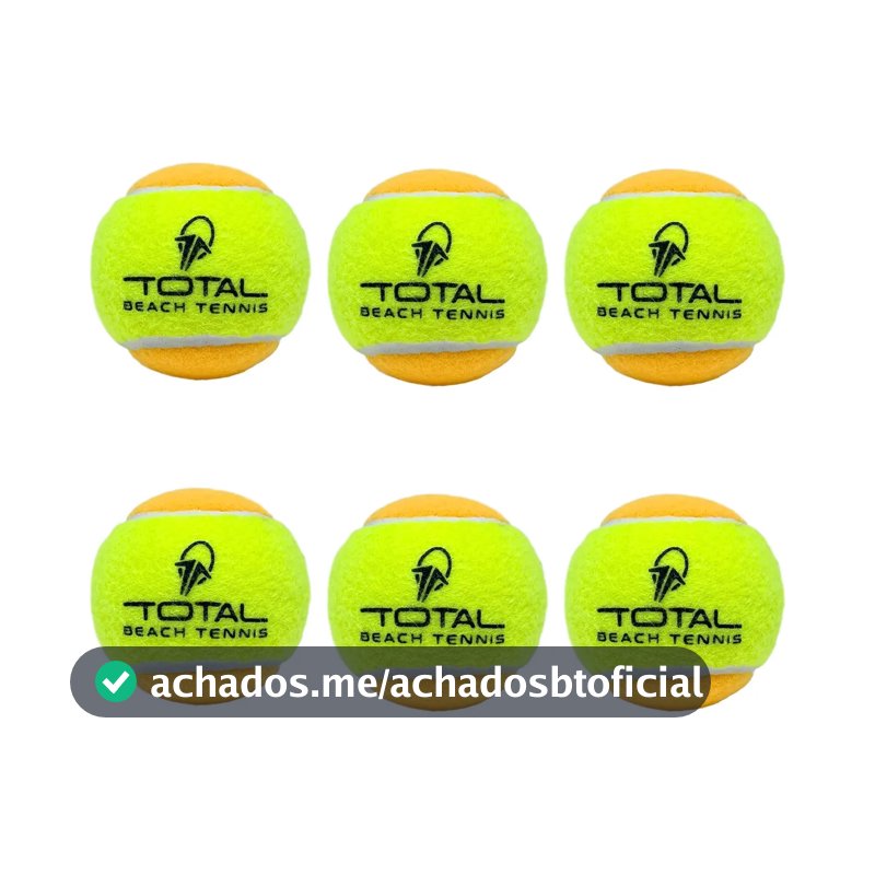 Kit Bola Total Beach Tennis | Itf Profissional | 6 Unidades Cor Amarelo