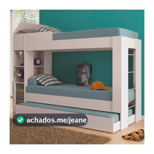 Treliche Ditália CM-15 Branco Solteiro Com Espaço de Armazenamento