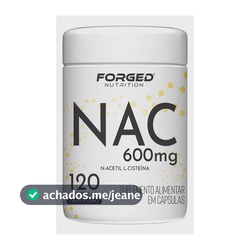Nac 600mg N-acetil L-cisteína Antioxidante - Fórmula Com Máxima Concentração E Pureza 120 Cápsulas - Forged Nutrition