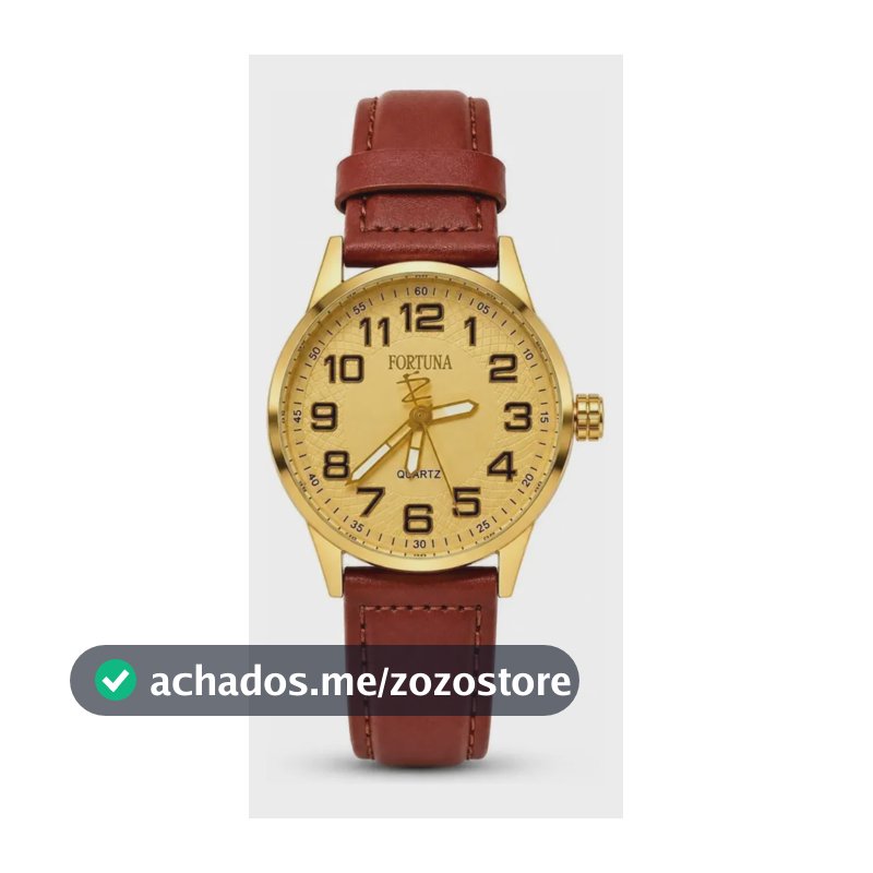 Relógio De Pulso Masculino Fortuna Old Money Minimalista Marrom Cx Dourada
