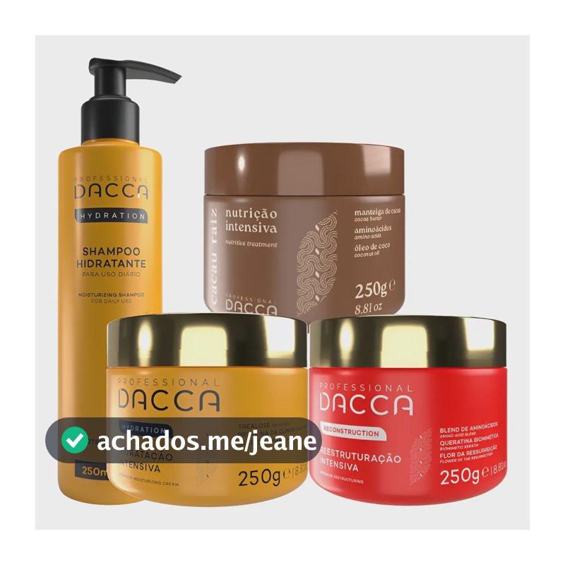 Kit Shampoo Hidratação Reconstrução Nutrição Capilar Dacca
