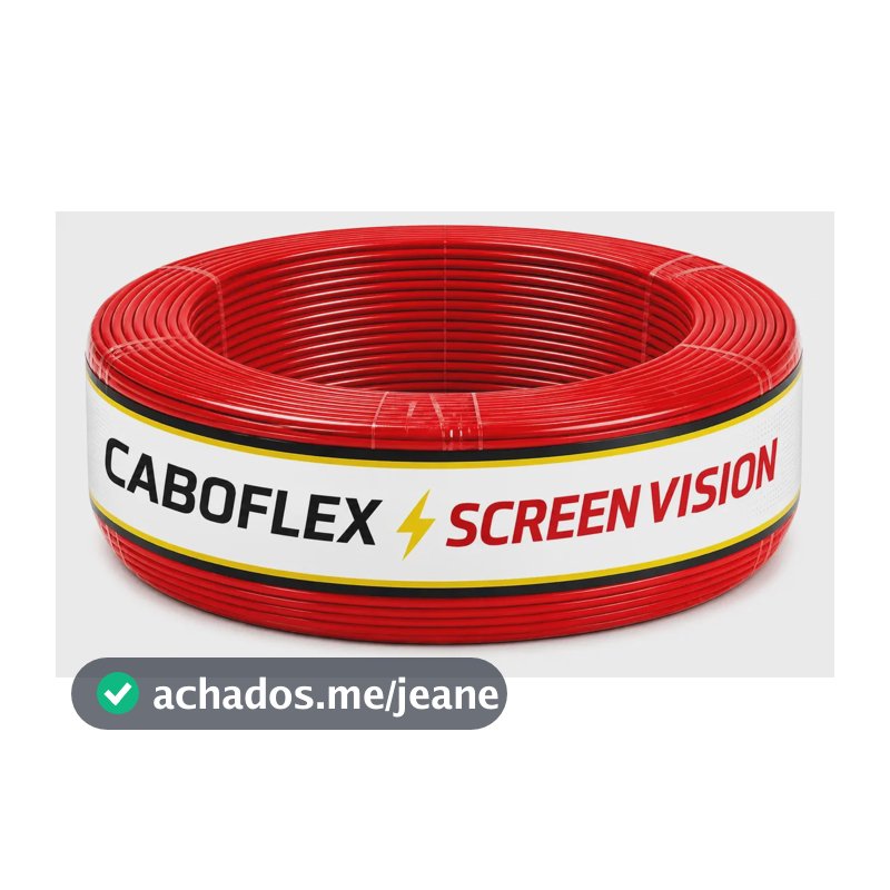 CABO ELETRICO 10MM ROLO COM 100 METROS FIO FLEXIVEL UNIPOLAR COR VERMELHO