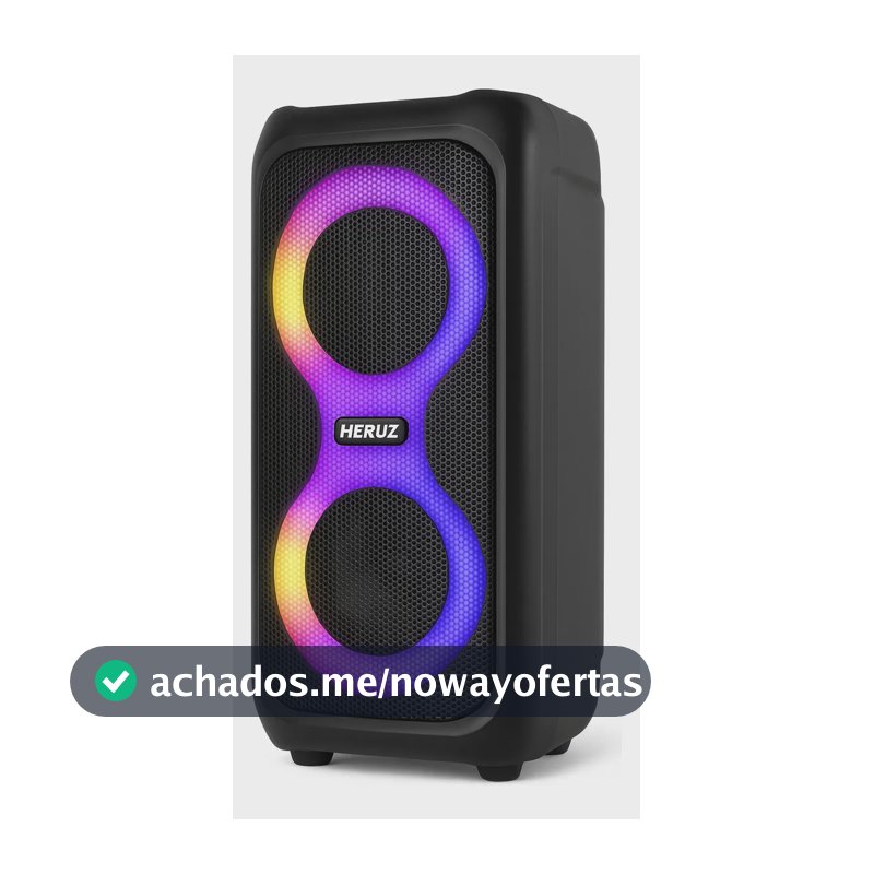 Caixa de Som Bluetooth Caixinha Grande 2 Altos Falantes 10w-hz 5.0 Boombox Com Radio Fm E Entrada Usb Pendrive