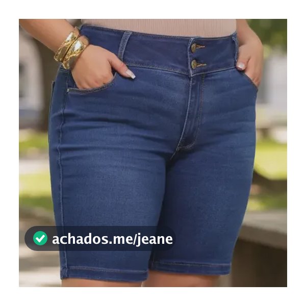Bermuda Jeans Feminina Plus Size Básica Dia A Dia Stretch