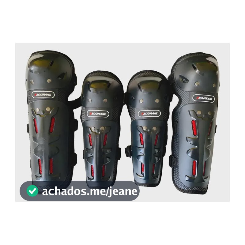 Kit Joelheira E Cotoveleira Articulada Souranl Moto Preto Unico