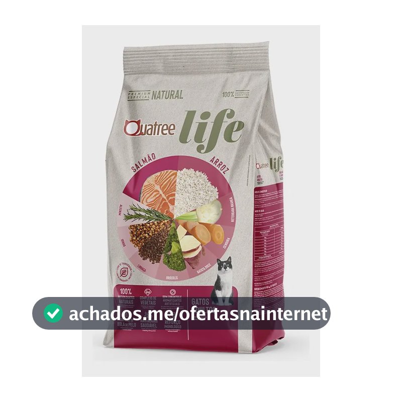 Ração Quatree Life Gatos Ad Salmão 10,1kg (sem Transgênicos)