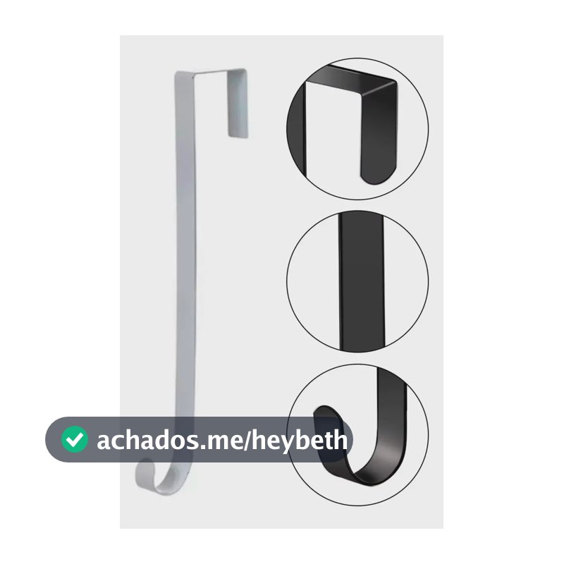 Gancho Suporte de Porta Wincy Metal 35cm Natal Guirlanda Branco