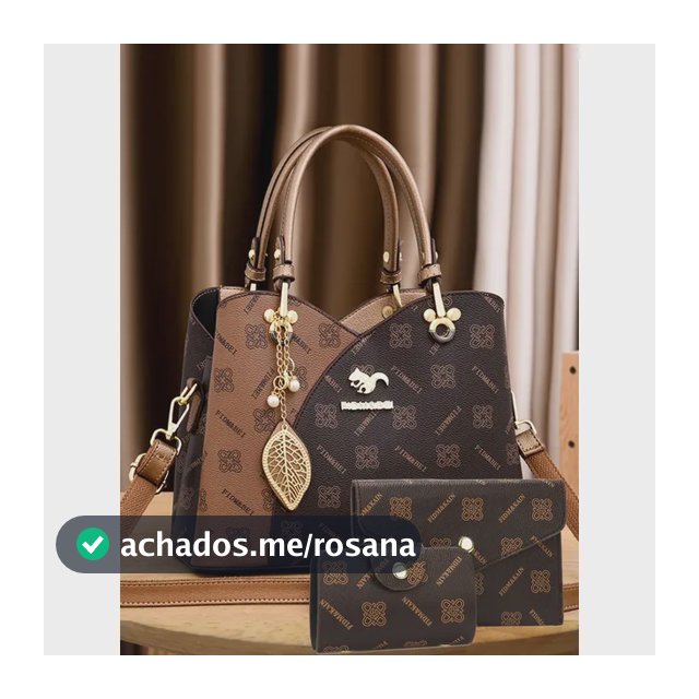 Kit 3 Peças Bolsa De Mão Com Carteira E Porta-moe Dourado