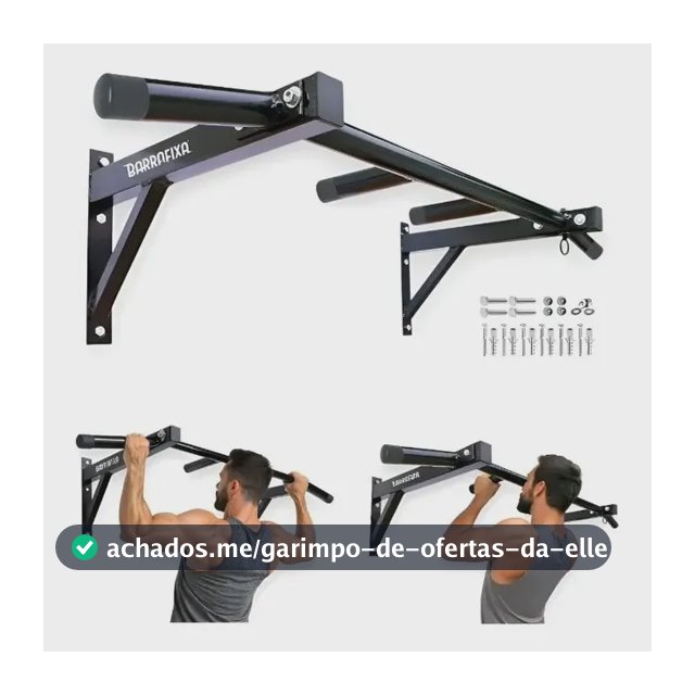 Barra Fixa De Parede Pull-up Modelo Externo Interno Completa Preto
