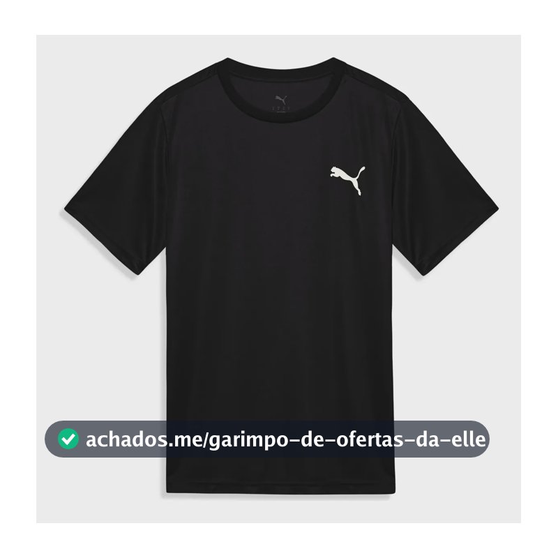 Camiseta Ess Small Puma Logo Poly Tee Masculina Puma Preto M