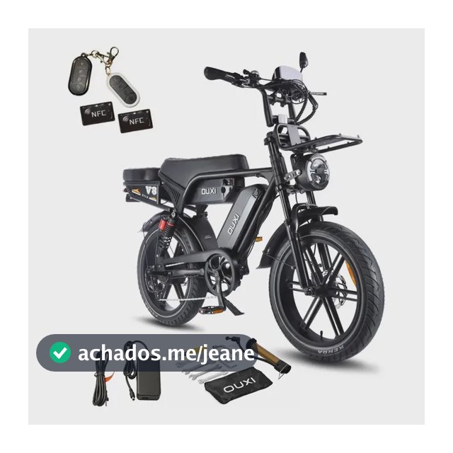 Bicicleta Elétrica V8 Ultras 1000w 48v30ah C/2xbaterias 80km Preto