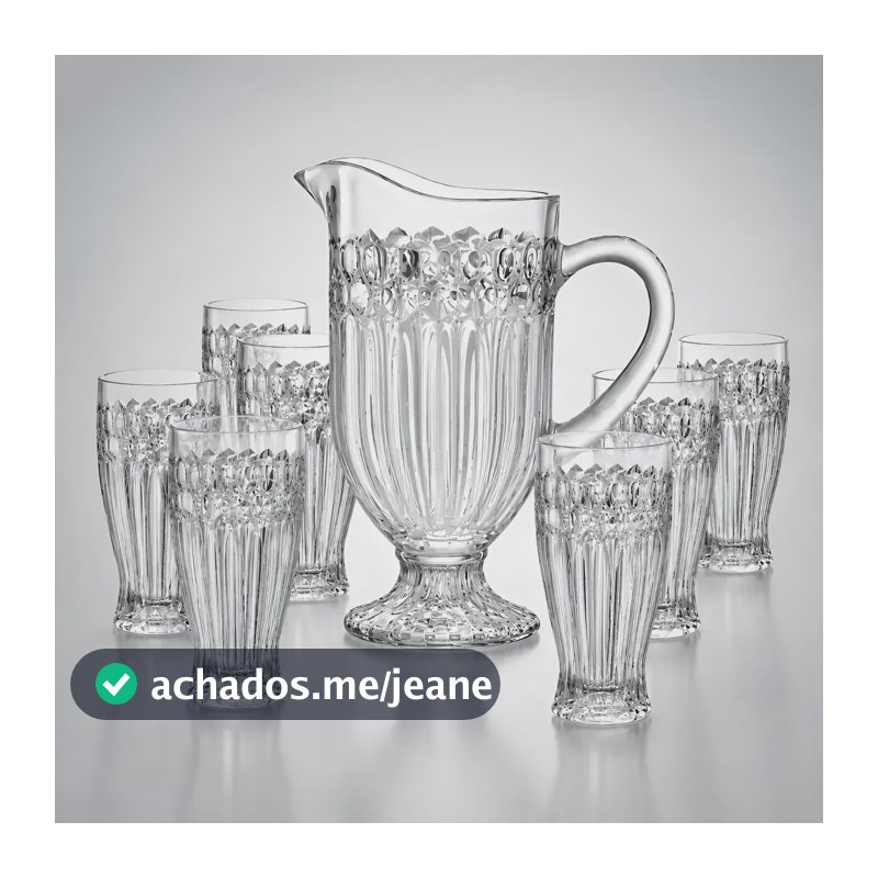 Kit Jarra De Vidro 1,15l + 6 Copos 300ml Jarra De Suco