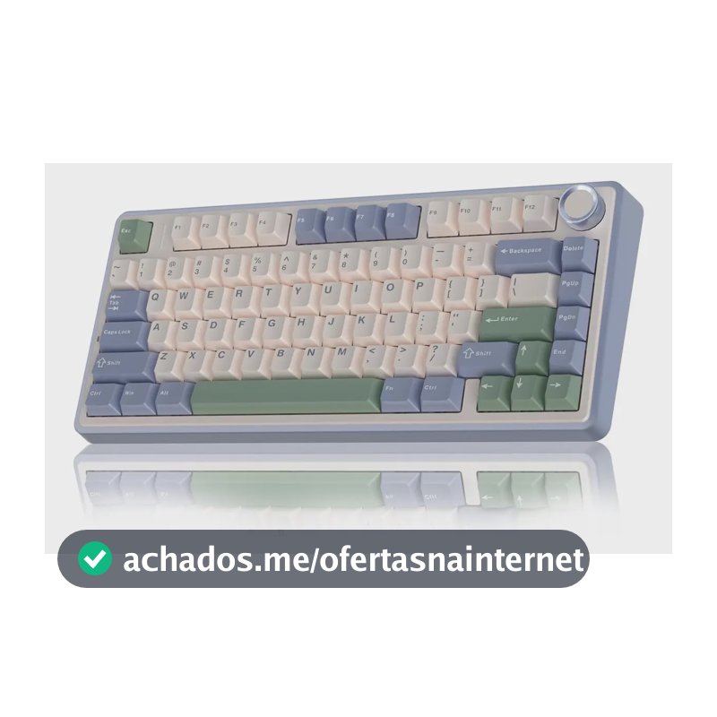 Teclado Mecânico Aula F75 Sem fio Tri-Mode 2.4ghz/Bluetooth/Usb-C RGB 75%