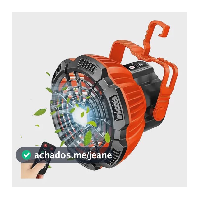Ventilador De Acampamento Recarregável Com Lanterna Led