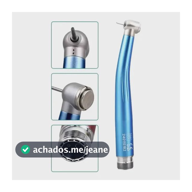 Caneta Alta Rotação Com Push Button Odontológica Azul