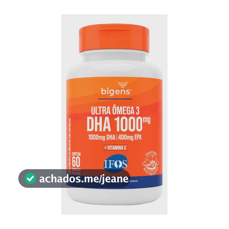 Ultra Ômega 3 Dha 1000mg Epa 400mg IFOS 60 Cápsulas Bigens Sabor Neutro