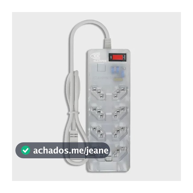 Filtro de Linha Clamper Energia 8 Tomadas Bivolt, com DPS e Proteção LCF Transparente