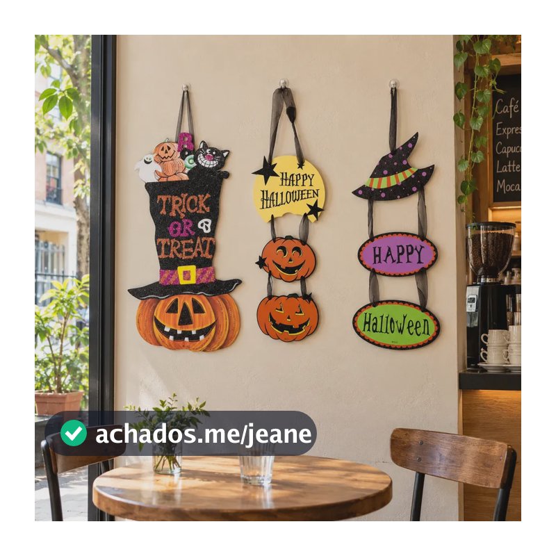 Kit 3 Guirlanda Enfeite Para Pendurar Halloween Decoração Dia das Bruxas Festa Tematica
