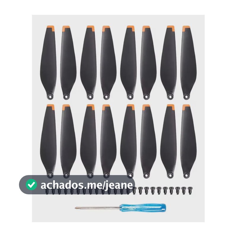 Hélices Para Drone Dji Mini 3 16 Peças 8 Pares Kit Completo Preto