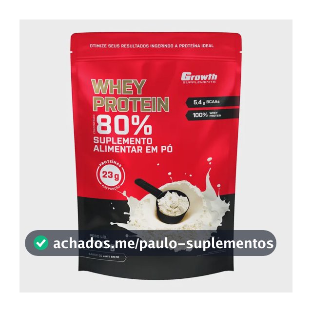 Whey Concentrado 750g Growth Supplements - Variados Sabores Leite Em Pó