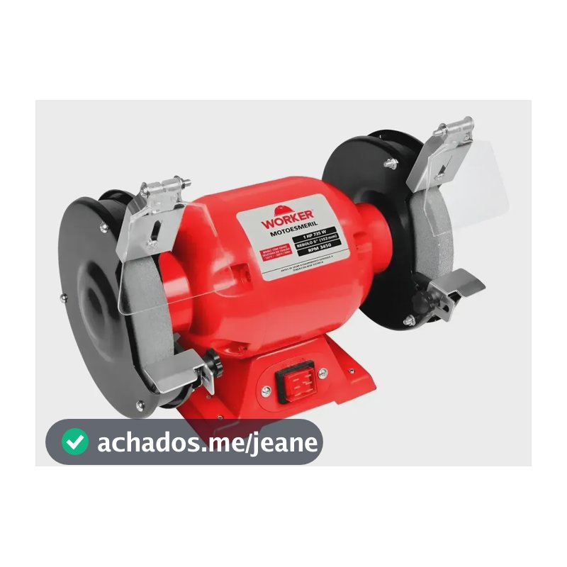 Moto Esmeril Lixadeira De Bancada 6 Pol 735w 1cv Worker Vermelho 127/220v