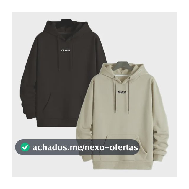 Kit 2 Blusas Moletom Masculino Bolso Canguru Cordão Capuz