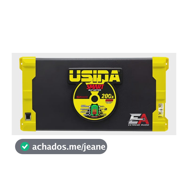 Fonte Usina Smart 200a Digital Bat Meter Som Automotivo Preto