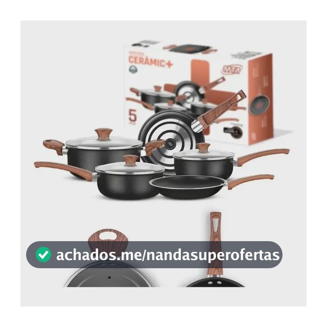 Jogo De Panelas Mta Revestimento Cerâmico 5 Peças Vanilla Vanilla