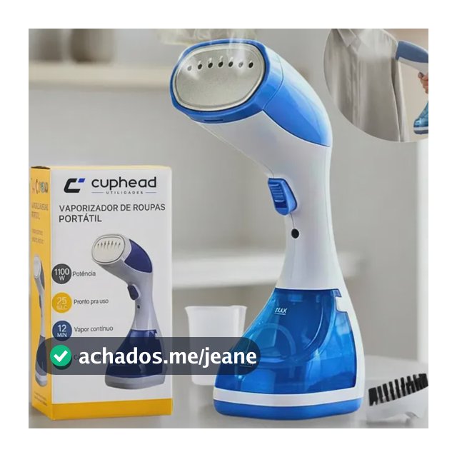 Vaporizador De Roupas Portátil Passadeira A Vapor Vertical Higienizador Limpeza Ferro Passar Tira Pelos Cuphead