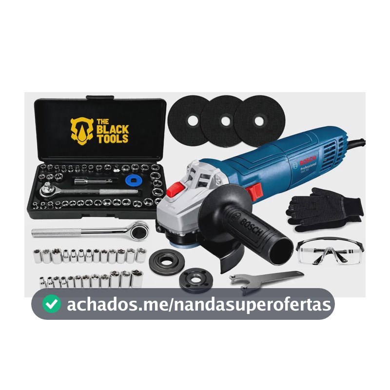 Esmerilhadeira Lixadeira Angular Profissional Bosch Gws700 710w + Jogo De Soquetes 40 Peças Discos E Acessórios
