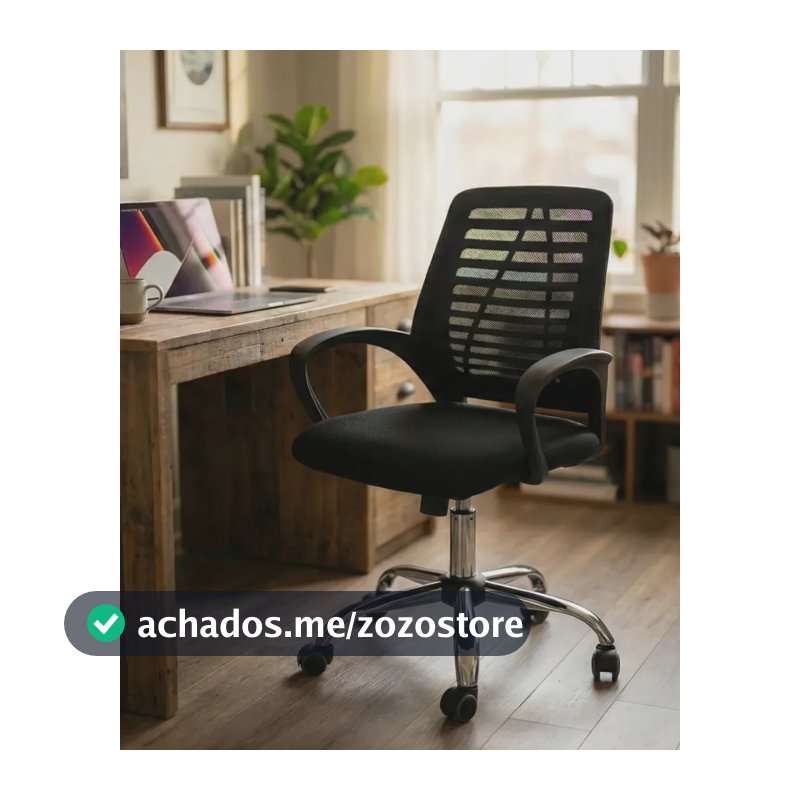 Cadeira de escritório TGTTGT-OFC-001 TGT ergonômica preta com estofado de malha