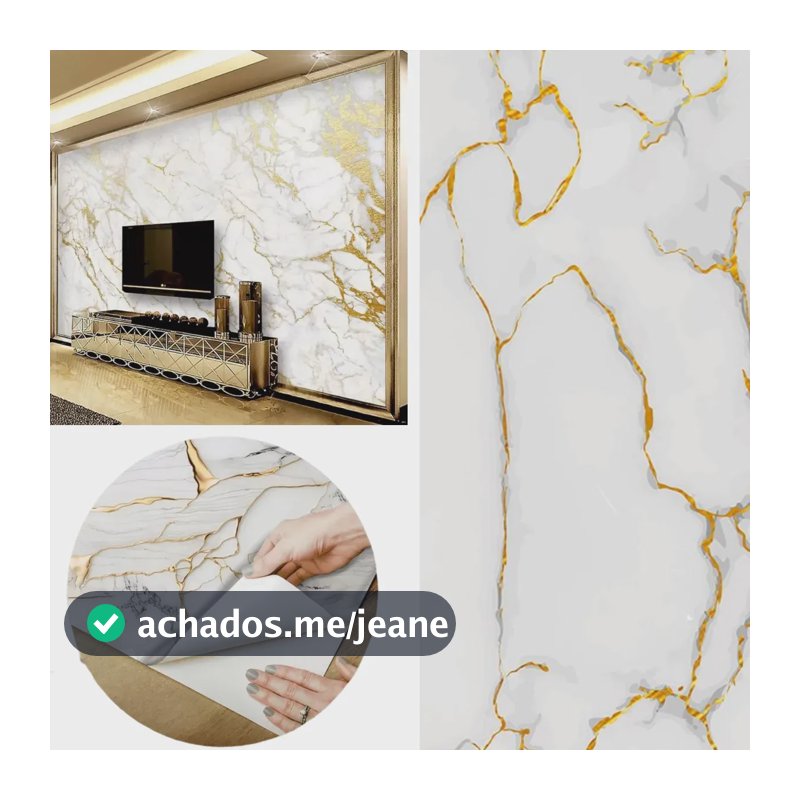 Papel De Parede Mármore Dourado Adesivo Colante 10 Metros Marmore Dourado