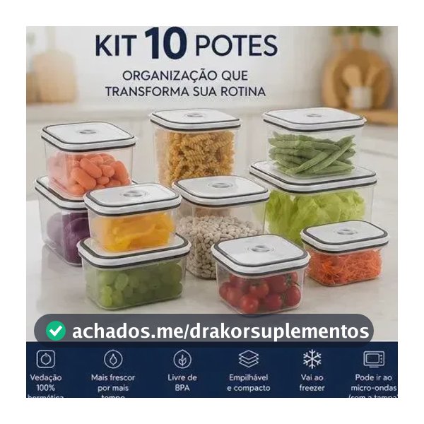 10 Potes Herméticos Electrolux de Plástico