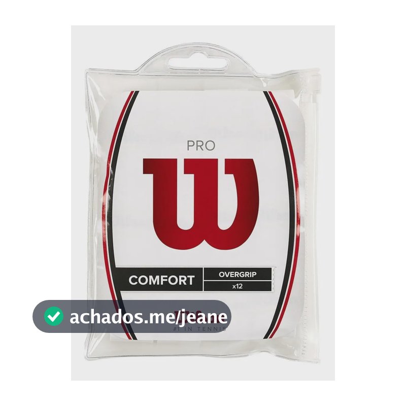 Overgrip Wilson Profile Comfort Branco 12 Unidades Para Raquete de Tênis e Beach Tennis