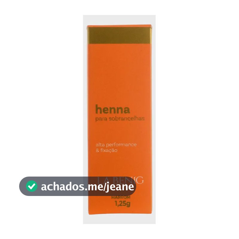 Henna Sobrancelhas La Benig 1,25g Alta Fixação